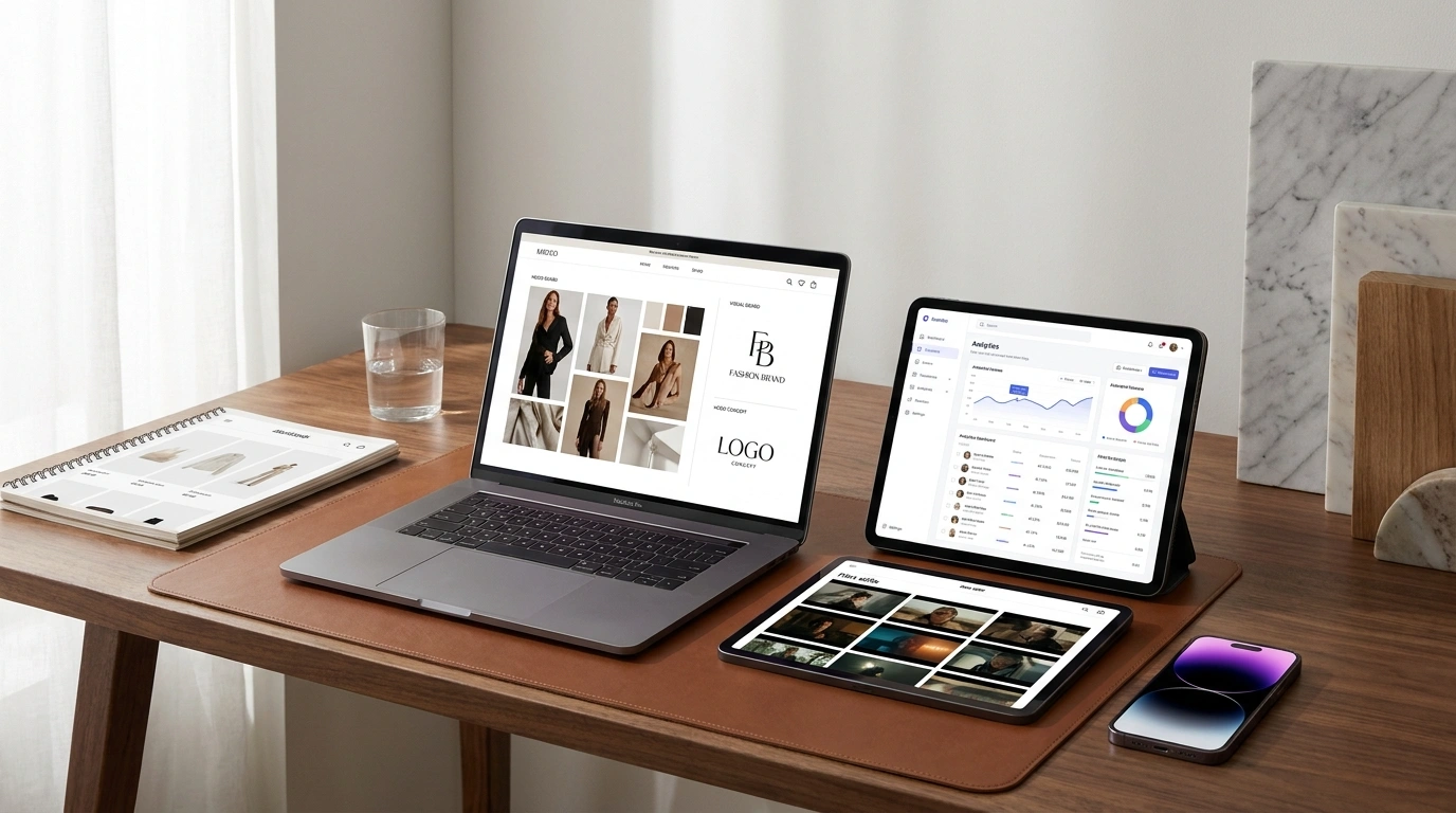 Portfolio showcase of website design branding and digital projects
