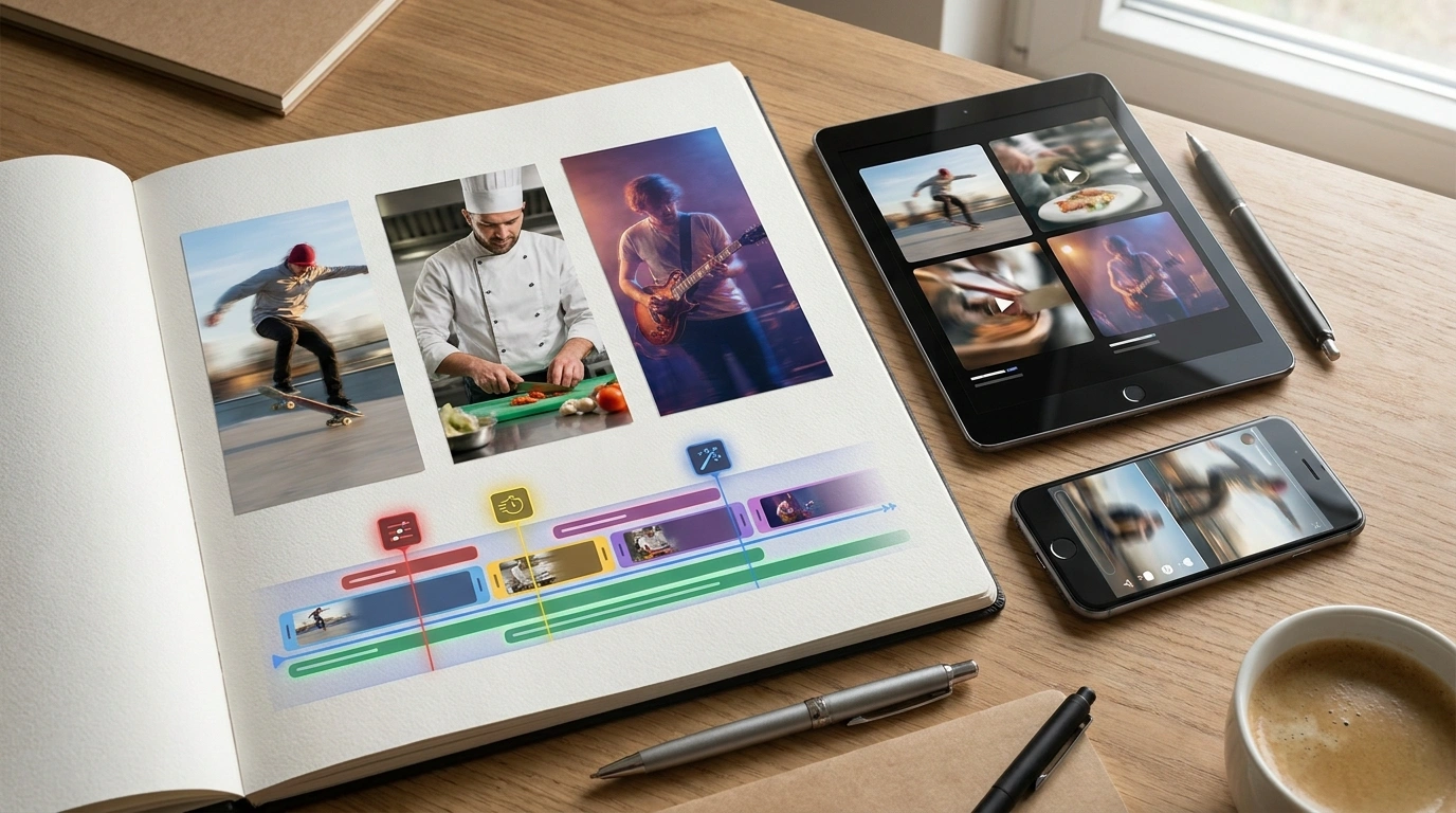 Portfolio preview of short-form video editing and content production