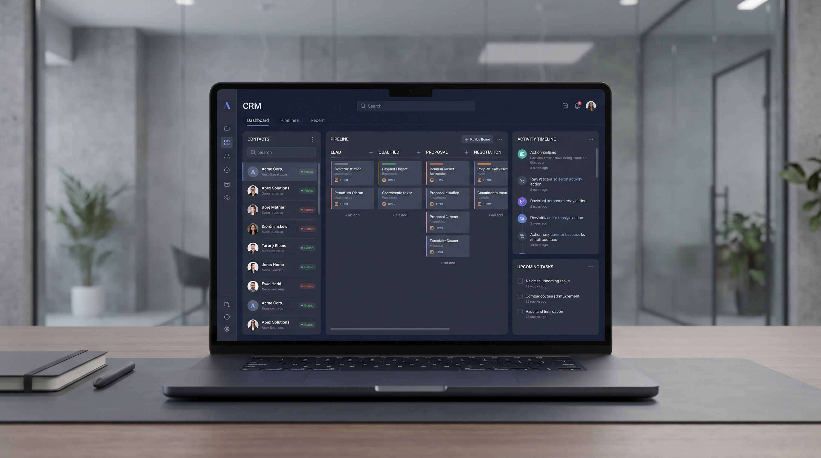 Custom CRM dashboard showing centralized customer records and workflow information