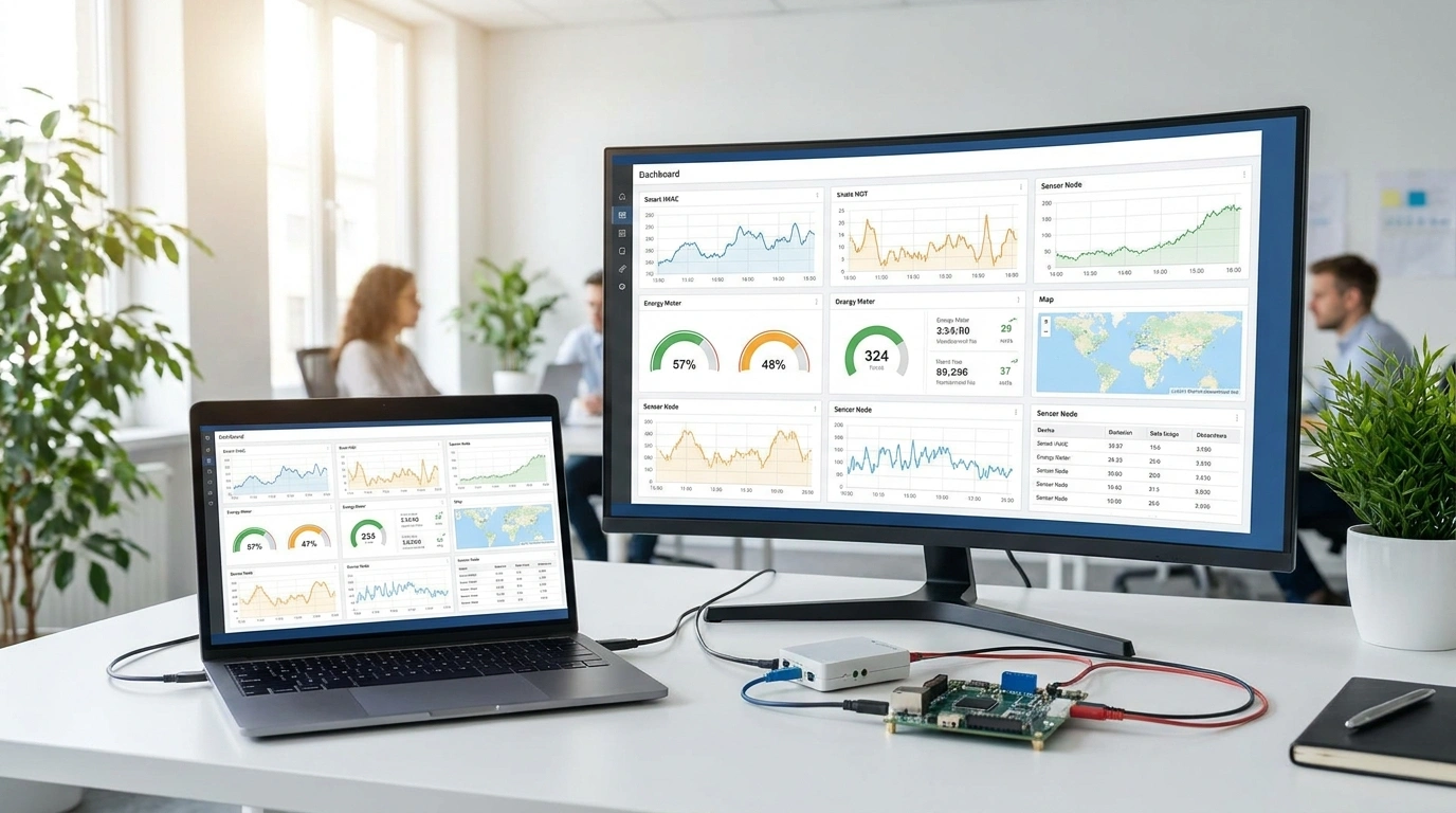 IoT dashboards service for sensor monitoring smart devices and data visualization