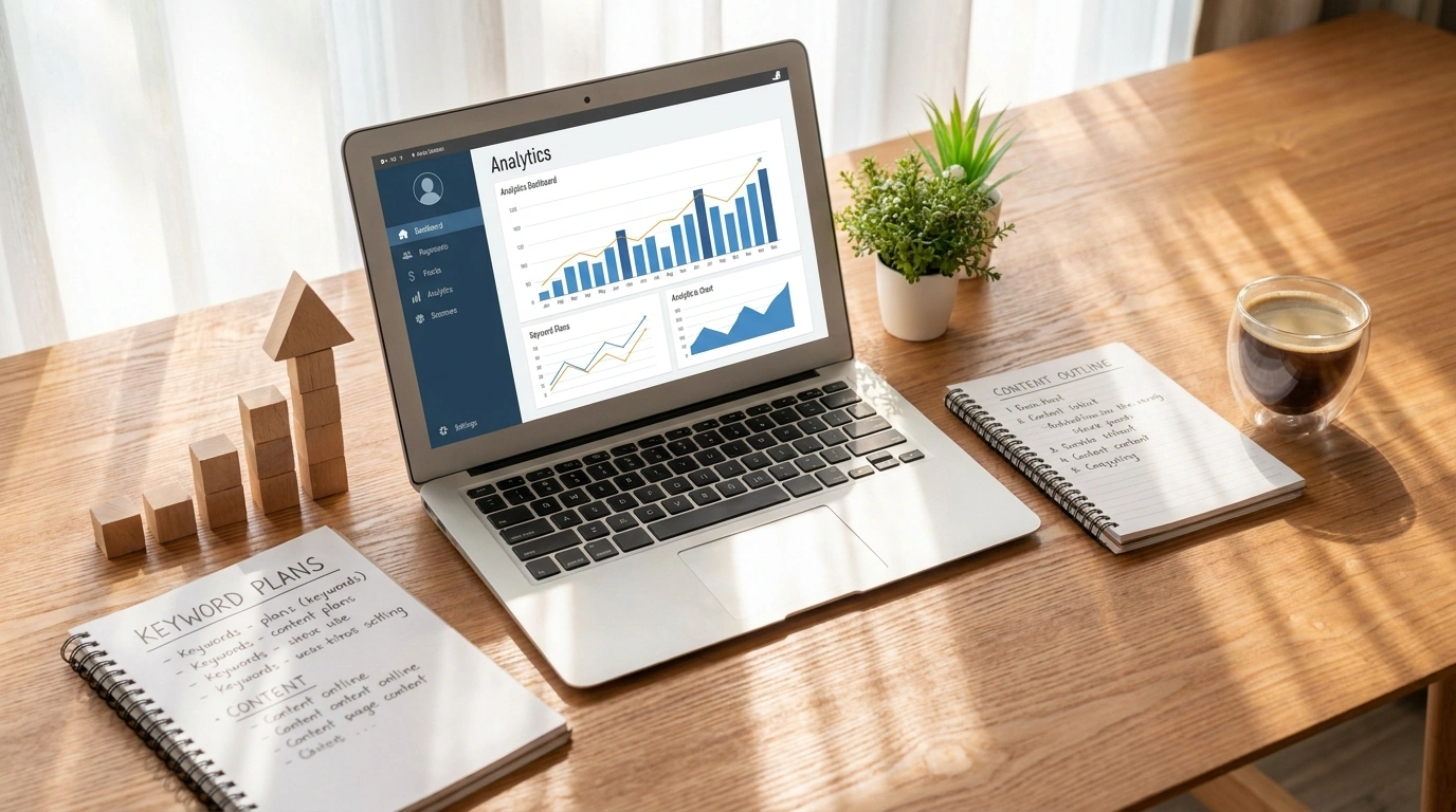 SEO services with analytics keyword planning and website optimization