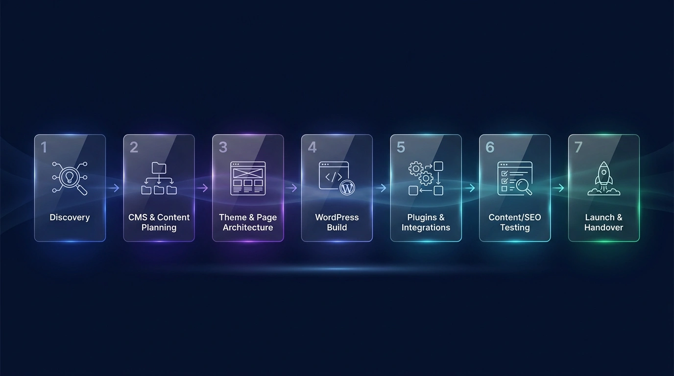 Seven-stage WordPress website development process